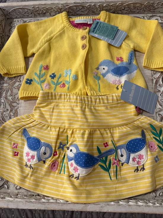 JoJo Maman Bebe Other - JoJo Maman Bébé Yellow Bird Embroidered Kids Matching Set